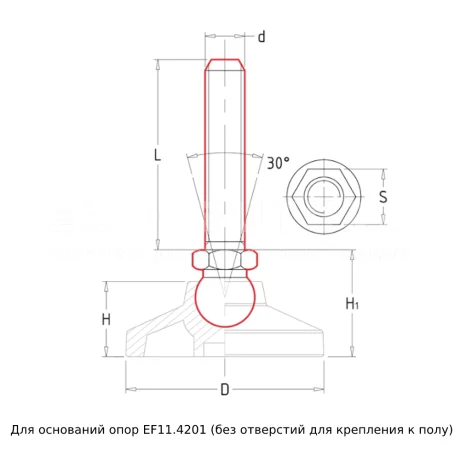 Винты для регулируемых опор EF11.420G-SST — схема №1