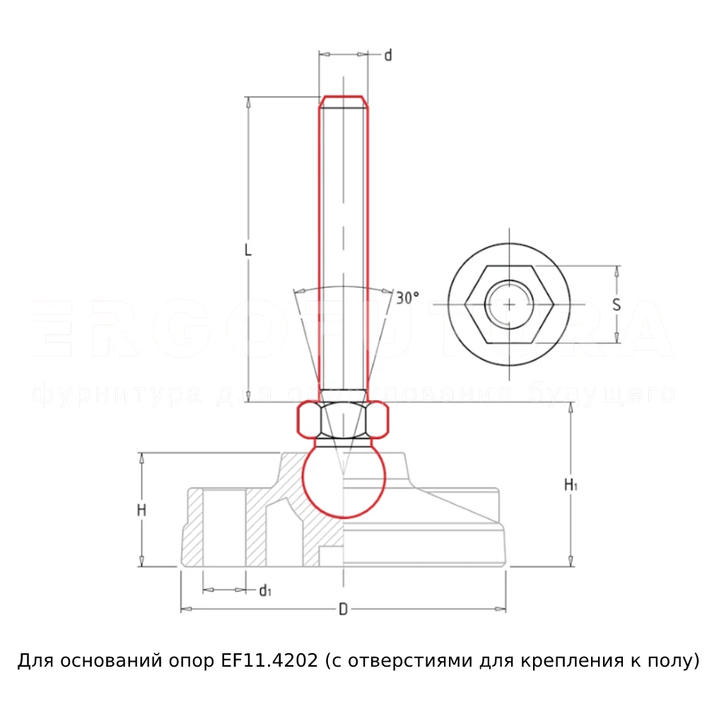 Винты для регулируемых опор EF11.420G-SST — схема №2