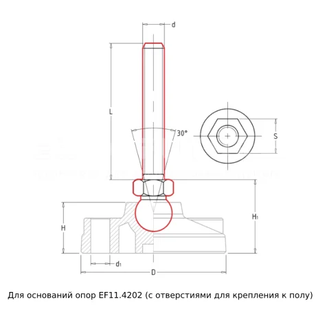 Винты для регулируемых опор EF11.420G-SST — схема №2