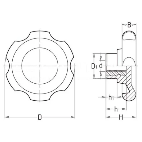 Лепестковые поворотные ручки EF02.13131 — схема №1