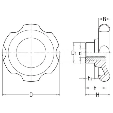Лепестковые поворотные ручки EF02.13132 — схема №1