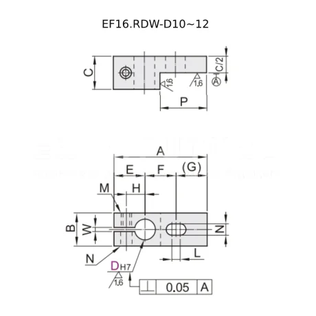 Фланцевые соединительные зажимы EF16.RDW01-21 — схема №1
