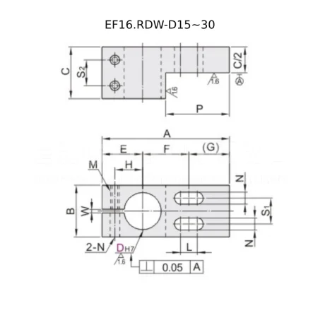 Фланцевые соединительные зажимы EF16.RDW01-21 — схема №2