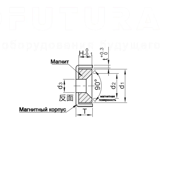 Удерживающие магниты EF18.BMF01-06 — схема №1