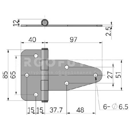 Петли для больших нагрузок K39B — схема №1