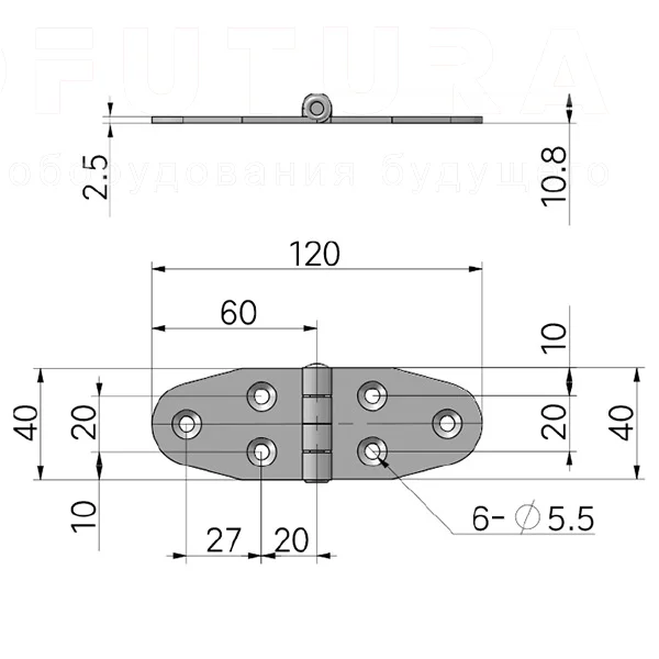 Петли для больших нагрузок K74B — схема №1