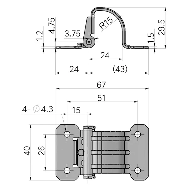 Петли с моментом силы K203B — схема №3