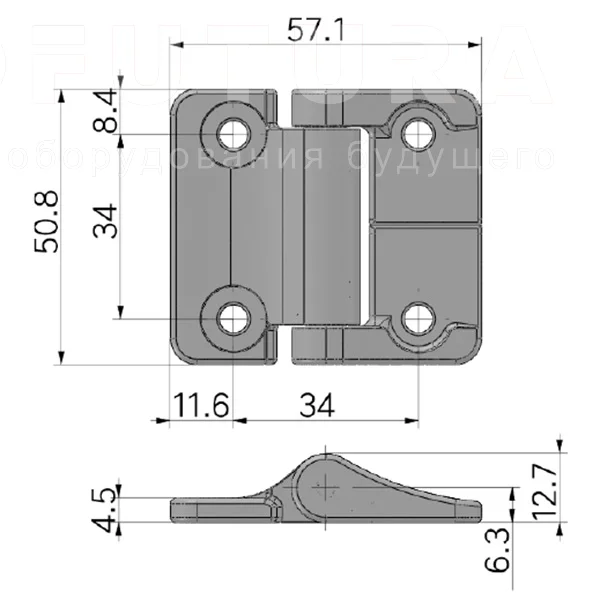 Петли с моментом силы K206B — схема №1