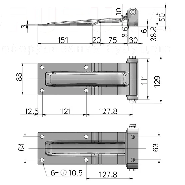 Петли фургонная K87B — схема №1