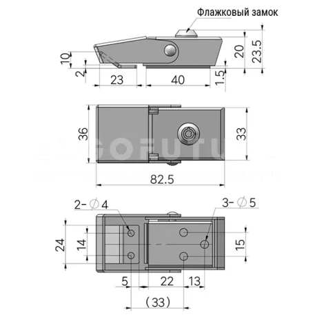 Блокируемые защелки EF14.A105 — схема №1