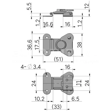 Вращающиеся натяжные замки EF14.A81 — схема №1