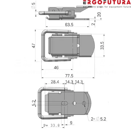 Гибкая демпферная защелка EF14.A122 — схема №1