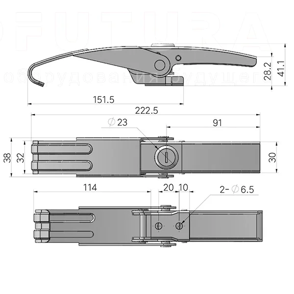 Гибкая демпферная защелка A208В — схема №1