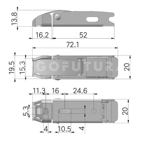 Гибкая демпферная защелка EF14.A212 — схема №1