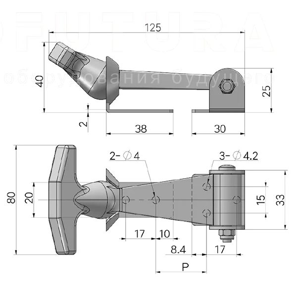 Гибкая демпферная защелка EF14.A25 — схема №1