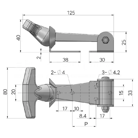 Гибкая демпферная защелка EF14.A25 — схема №1
