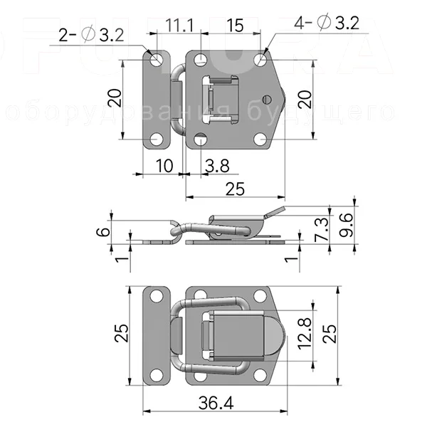Гибкая демпферная защелка EF14.A305 — схема №1