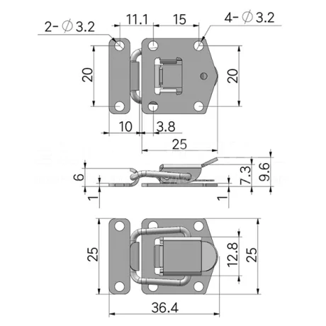 Гибкая демпферная защелка EF14.A305 — схема №1