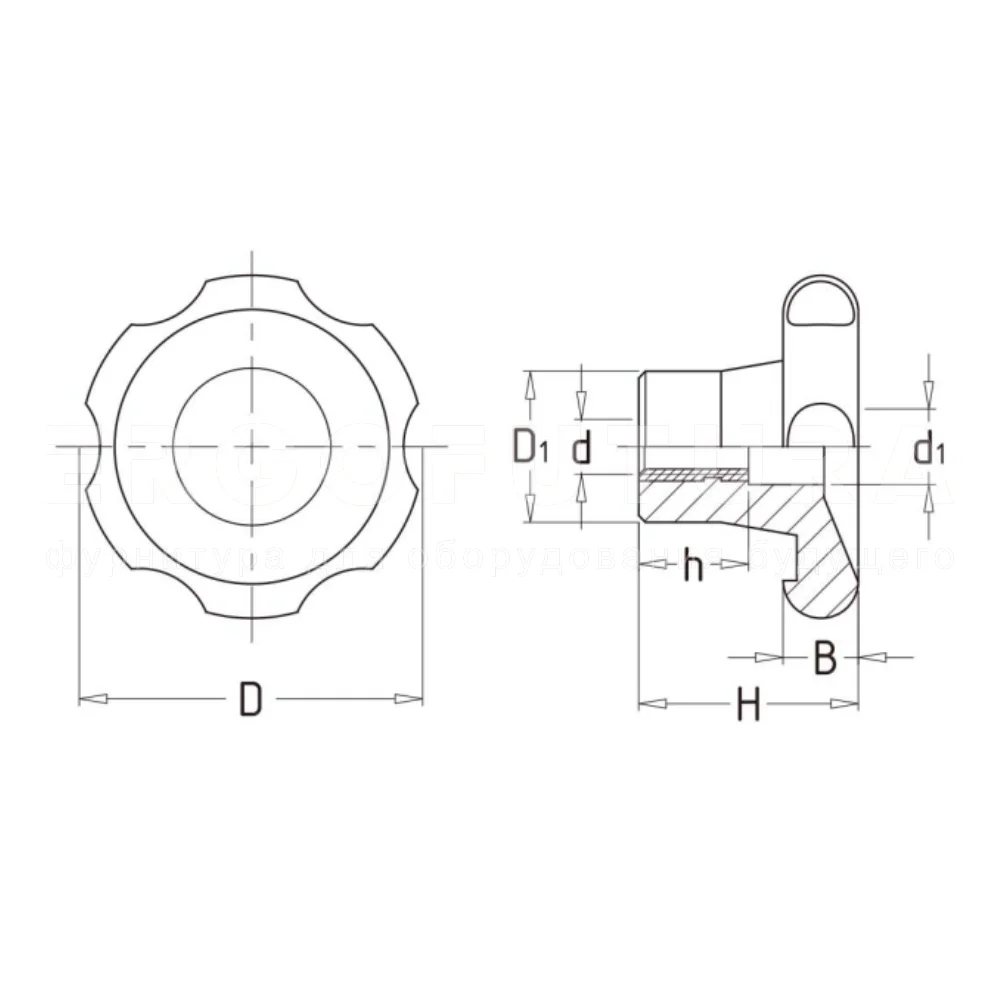 Лепестковые поворотные ручки EF02.13134 — схема №1