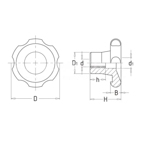 Лепестковые поворотные ручки EF02.13134 — схема №1