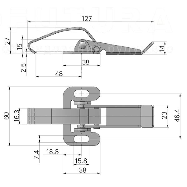 Гибкая демпферная защелка EF14.A40 — схема №1