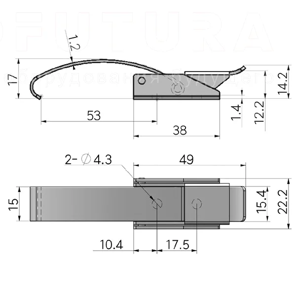 Гибкая демпферная защелка EF14.A41-3 — схема №1