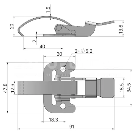 Гибкая демпферная защелка EF14.A42 — схема №1