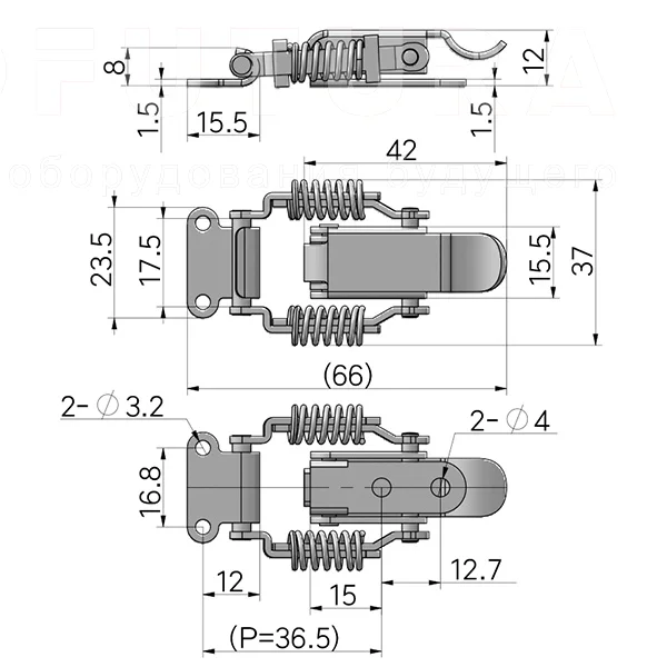 Гибкая демпферная защелка EF14.A67 — схема №1