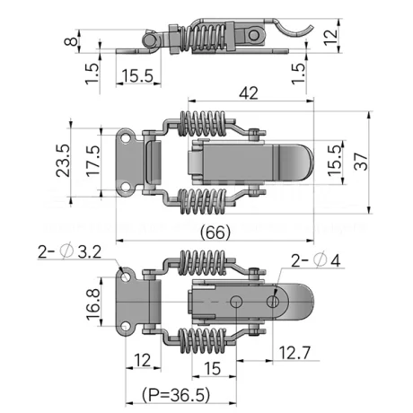 Гибкая демпферная защелка EF14.A67 — схема №1