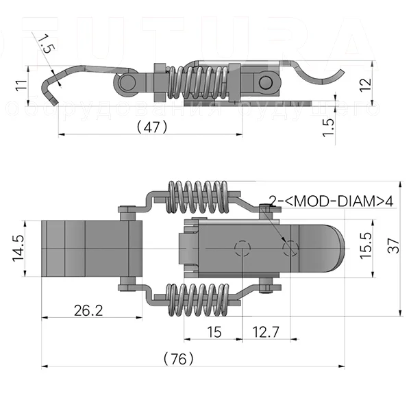 Гибкая демпферная защелка EF14.A69 — схема №1