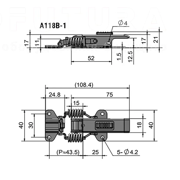 Гибкая демпферная защелка EF14.A118 — схема №1