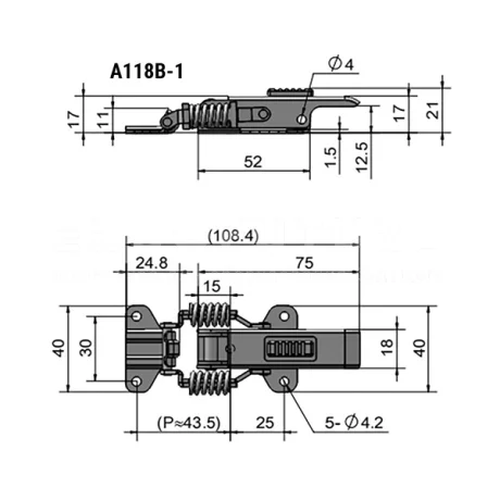 Гибкая демпферная защелка EF14.A118 — схема №1