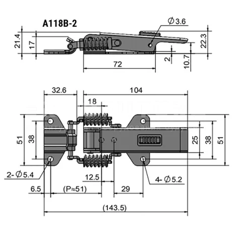 Гибкая демпферная защелка EF14.A118 — схема №2