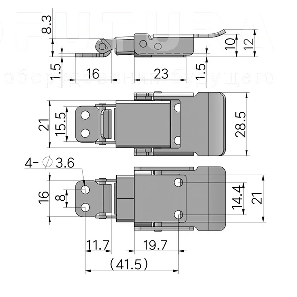 Гибкая демпферная защелка EF14.A31 — схема №1