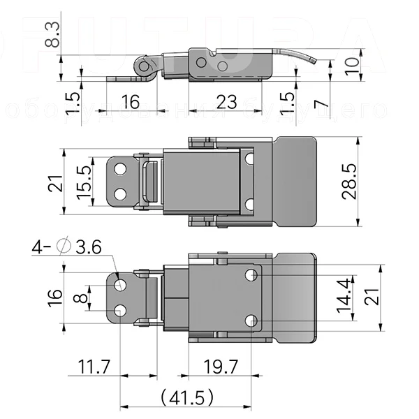 Гибкая демпферная защелка EF14.A31 — схема №2