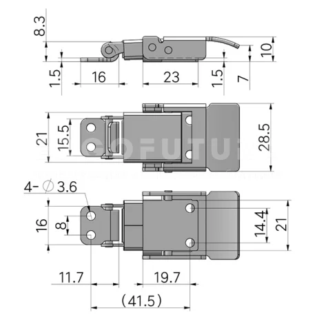 Гибкая демпферная защелка EF14.A31 — схема №2