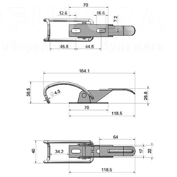 Гибкая демпферная защелка EF14.A138 — схема №1