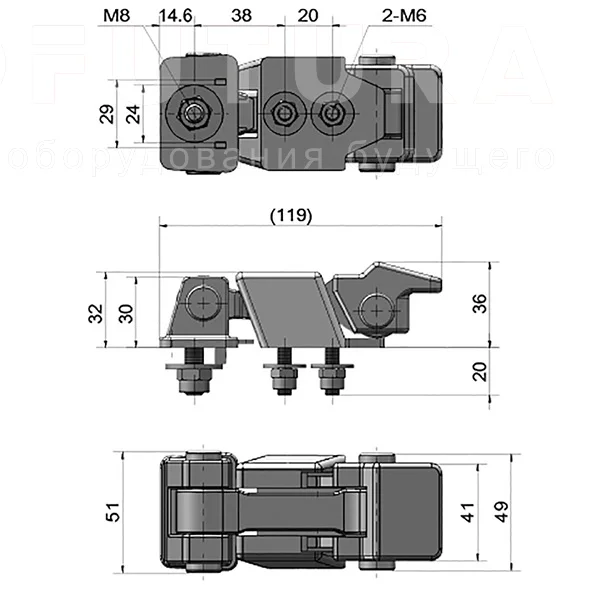 Гибкая демпферная защелка EF14.A217 — схема №1