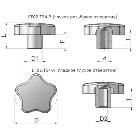 Лепестковые ручки EF02.T54 — схема №1