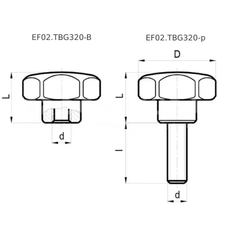 Лепестковые ручки EF02.TBG320 — схема №1