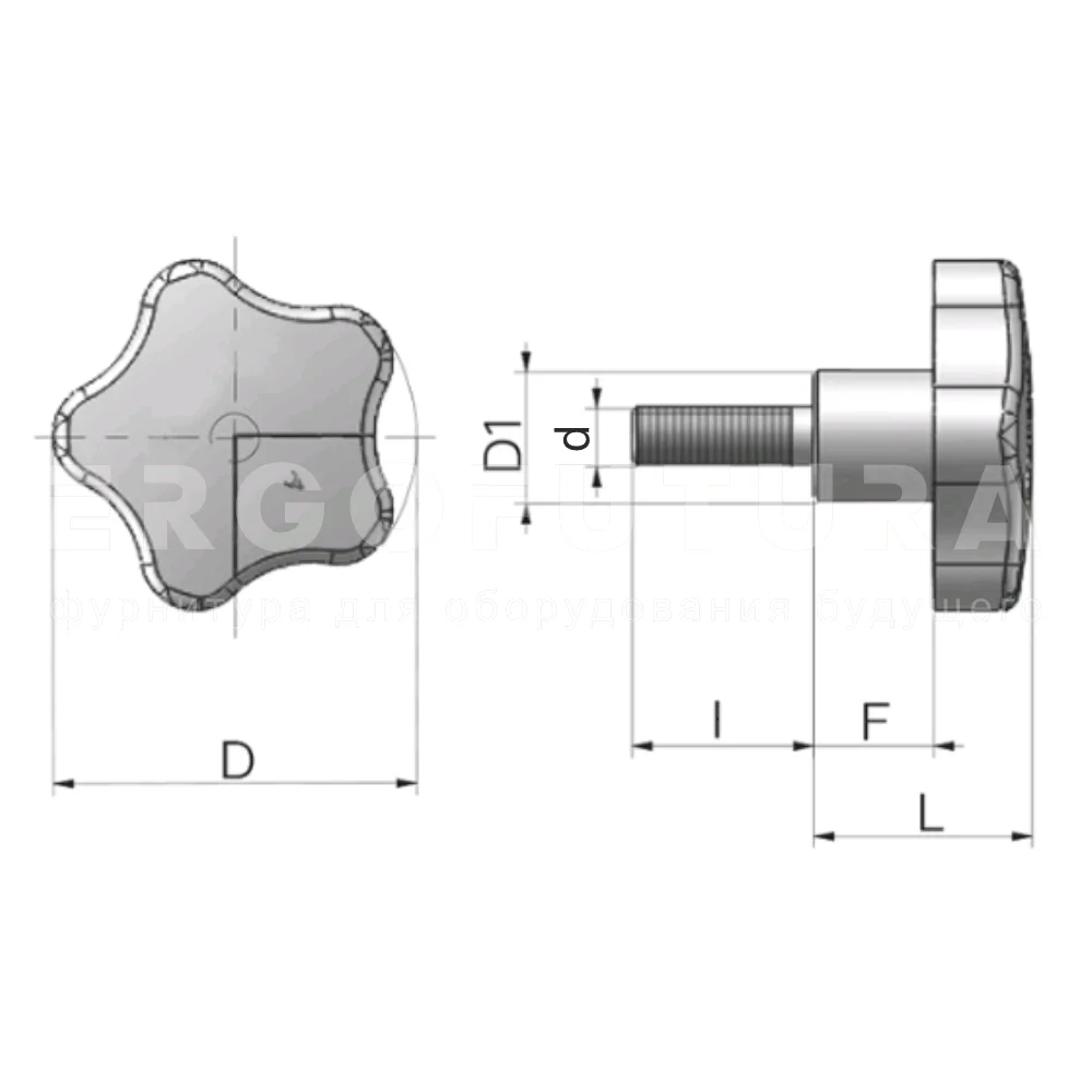 Ручки лепестковые EF02.T55 — схема №1