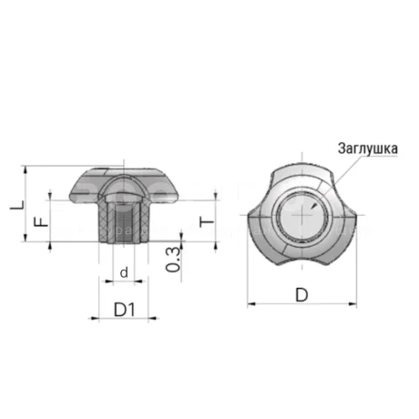 Ручки лепестковые EF02.T62 — схема №1