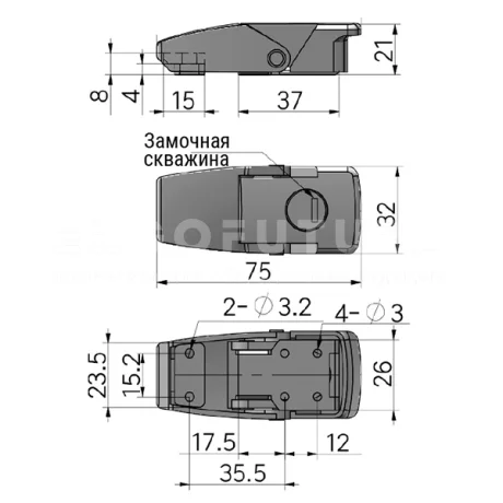 Зажимной замок EF14.A106 — схема №1