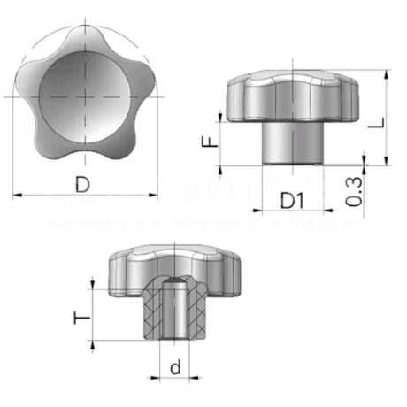 Ручки лепестковые EF02.T83 — схема №1