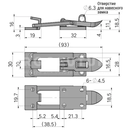 Зажимной замок EF14.A49 — схема №1