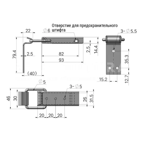 Зажимной замок A52 — схема №1