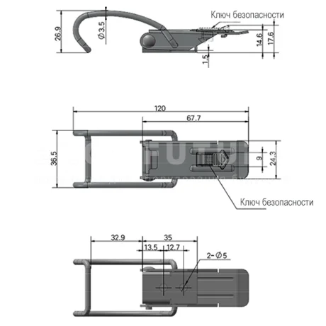 Замки натяжные EF14.A148 — схема №1