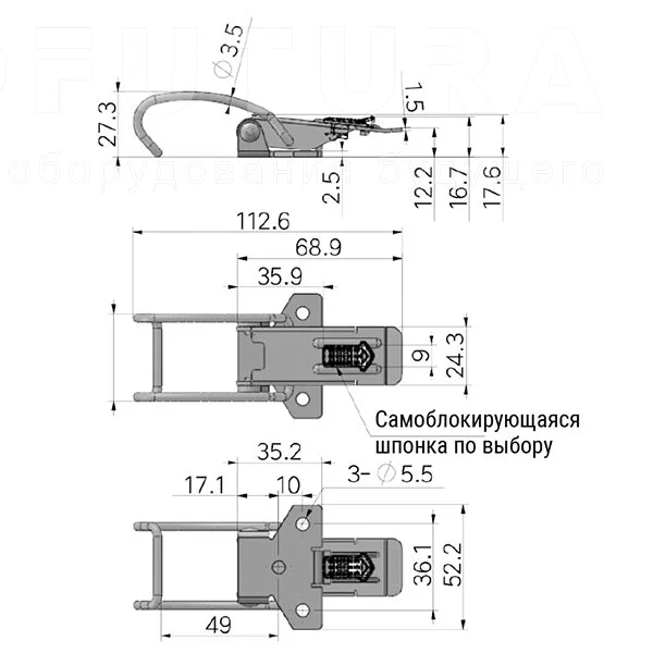Замки натяжные EF14.A151 — схема №1