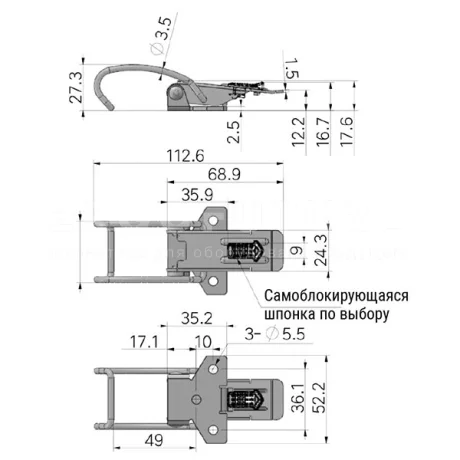 Замки натяжные EF14.A151 — схема №1