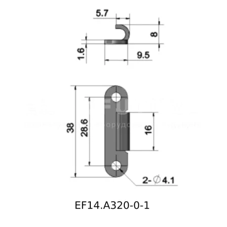 Маленький зажимной замок EF14.А321 — схема №1